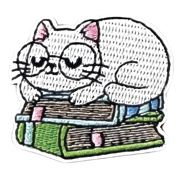 CAT BOOKS CARTOON PATCH