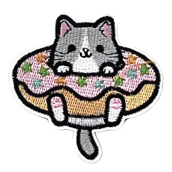 CAT DONUT CARTOON PATCH