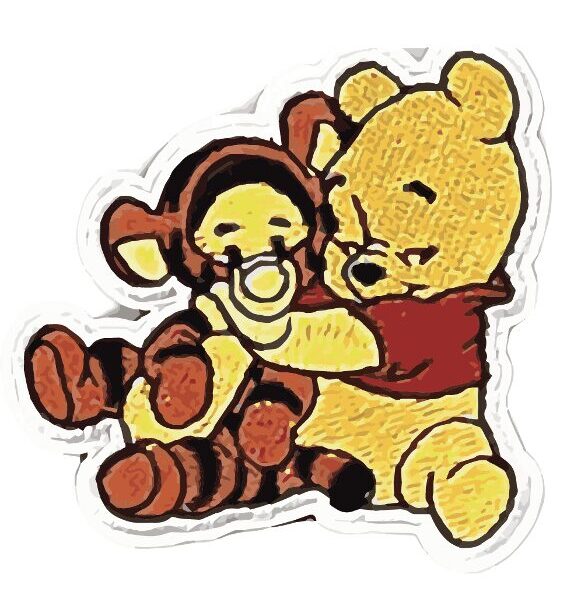 POOH TIGGER HUGS CARTOON PATCH