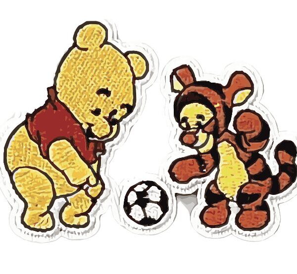 POOH TIGGER SOCCER CARTOON PATCH